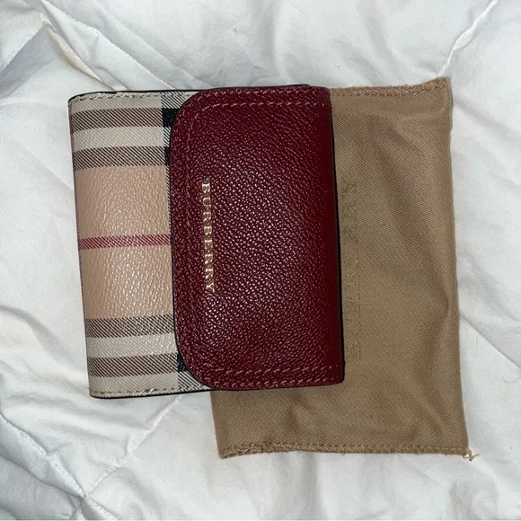 Burberry Burgundy and Beige Wallet - Picture 6 of 6